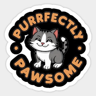 Cat Lover - Purr-fectly Paw-some Sticker